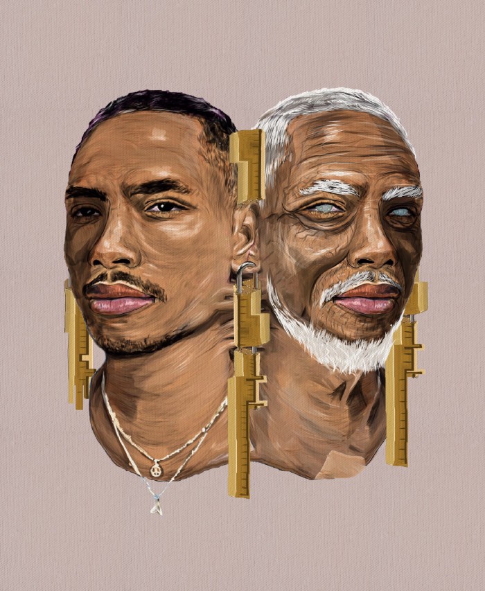 Illustration of two traditional African men