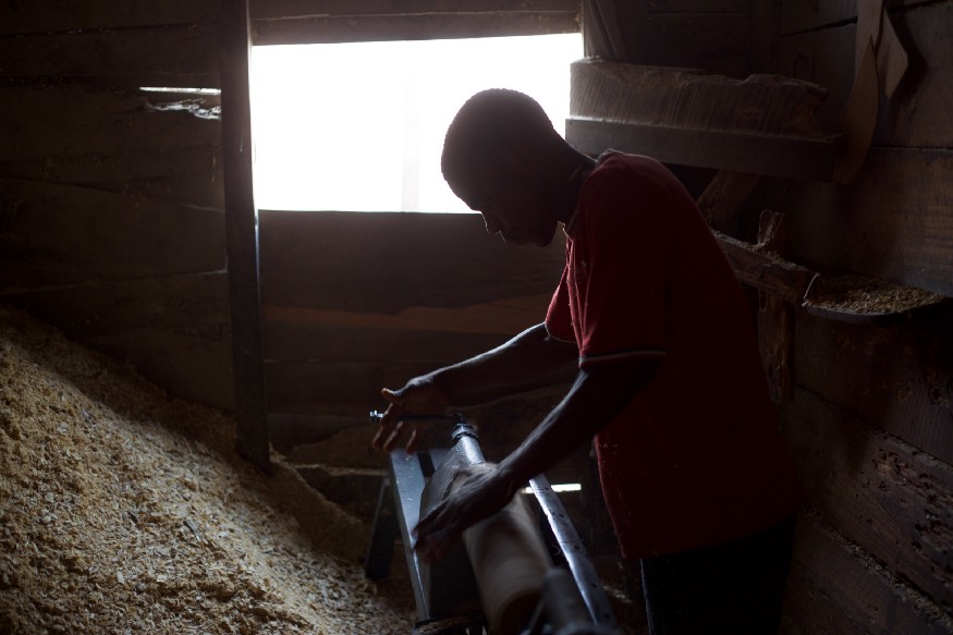 An African carpenter working